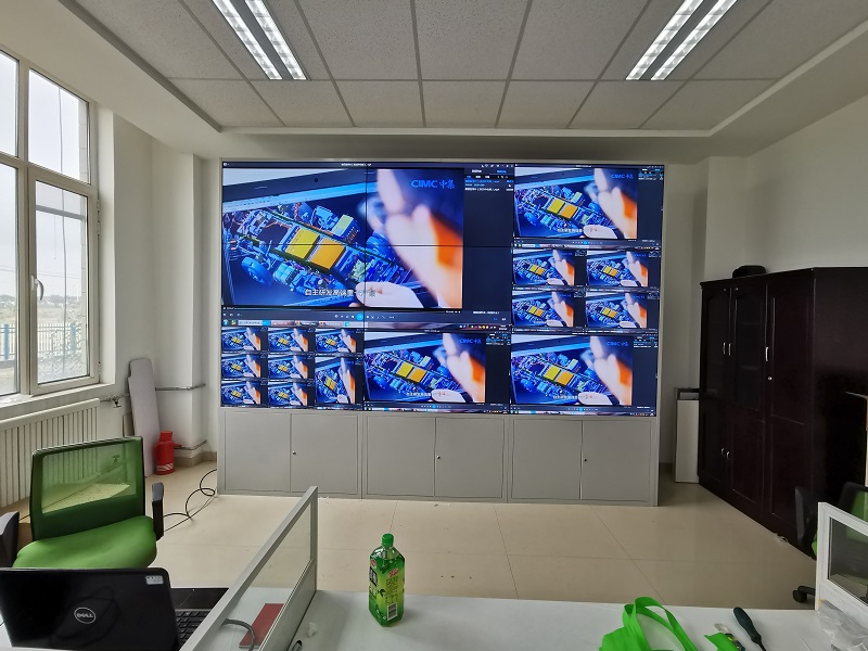 寧夏長(zhǎng)明天然氣開發(fā)(fā)公司監(jiān)(jiān)控展示55寸九連大屏